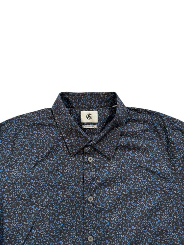 PS Paul Smith Men’s Navy Blue Tailored Fit Floral Pattern Shirt - Size 16” - Picture 1 of 11
