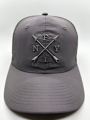 Five Eight Three Trucker Cap Hat Snapback Adult 100% Polyester Gray 