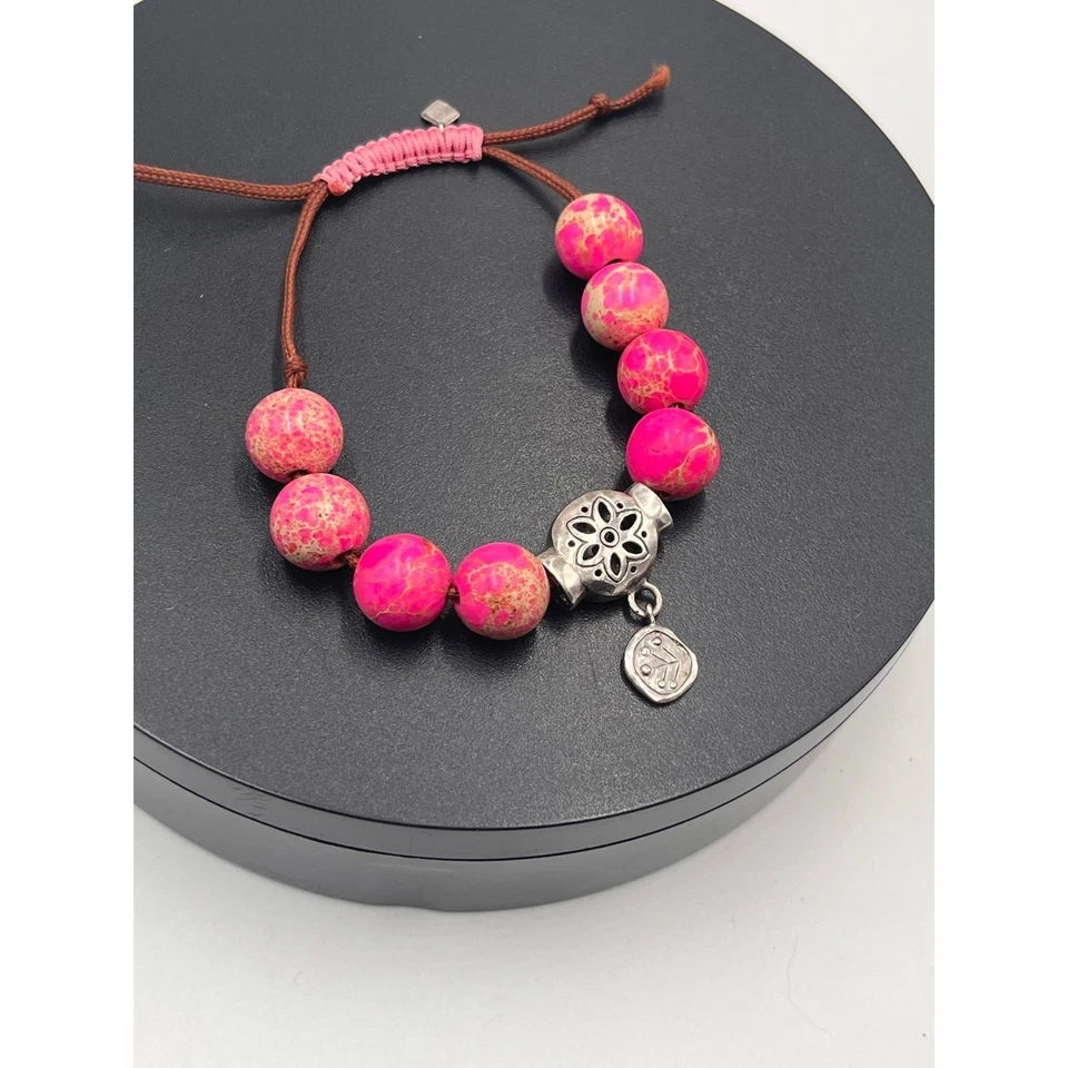 Pulsera SILPADA 925 Plata de Ley Jaspe Fucsia "MEJOR TENDENCIA" B2876 RETIRADA Foto 2 de 4