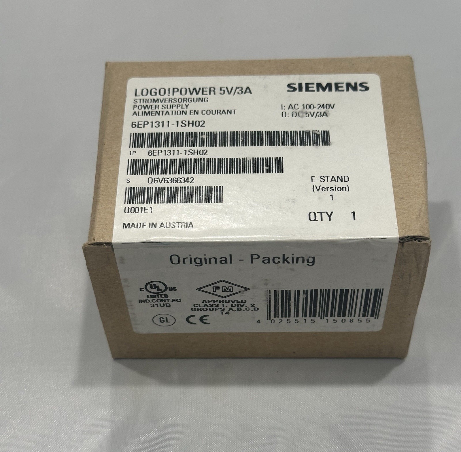 NIB Siemens Logo power supply 6EP 1311-1SH02