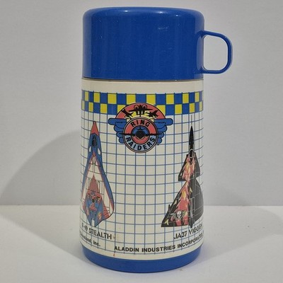 Ring Raiders Airplane Cartoon Lunch Box Thermos Aladdin 1988 Vintage Complete