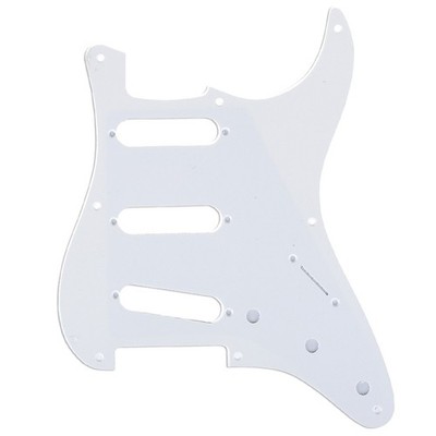 Musiclily Pro 1Ply White 8 Hole 50s 57 Vintage SSS Guitar Pickguard For Strat ST