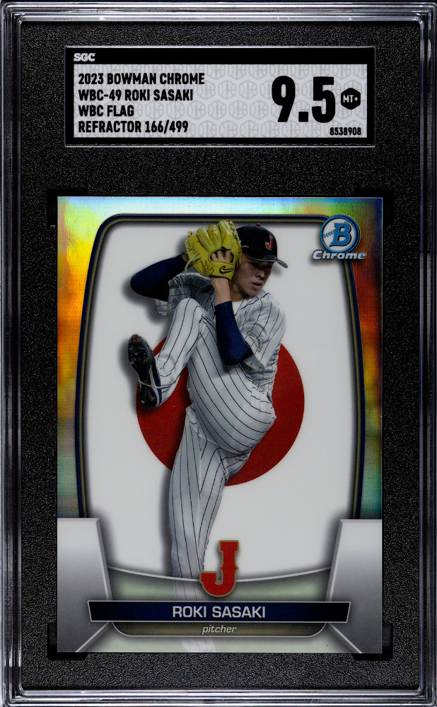 2023 Bowman Chrome ROKI SASAKI WBC Flag Refractor #/499 SGC 9.5