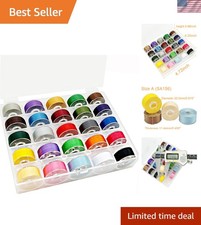 25pcs Size A SA156 Prewound Bobbin Thread -Assorted Colors  70D/260 Weight, ...