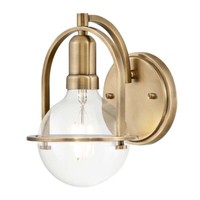Wandlampe Wandleuchte Flurlampe Schlafzimmerlampe Stahl Messing H 23,3 Cm