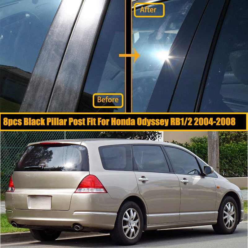 8 piezas para Honda Odyssey RB1 22004-2008 postes de pilar negro brillante moldura de puerta de ventana Foto 2 de 4