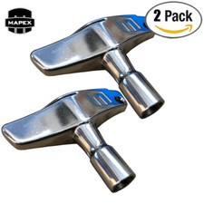 2-PACK Mapex MDK2 T-Shape Ergonomic Design Drum Keys Chrome