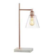 JONATHAN Y JYL1100A Lorena 22.25" Modern Glam Metal/Marble LED Table Lamp Con...