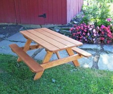CEDAR Kid's- Children's Picnic Table *UNFINISHED AND STAIN OPTIONS* Made in USA