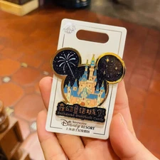 Shanghai Disney pin 2025 enchanted storybook castle firework Disneyland resort