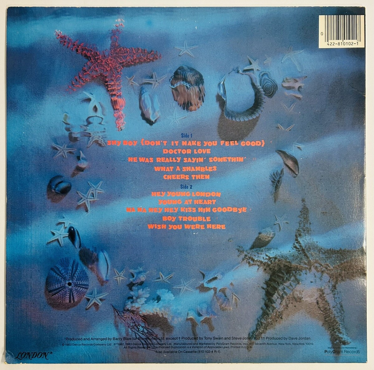 Bananarama -Deep Sea Skiving - Vinyl LP London 810 102-1 R-1