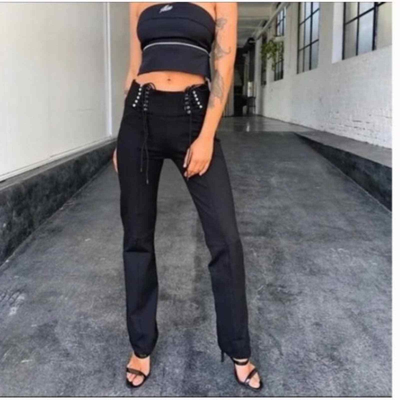 I.AM.GIA Womens Black Carolina Lace Up Pants Sz XS | eBay