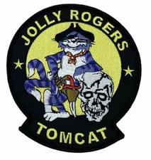 VF-84 Jolly Rogers Tomcat Patch, 5", Navy, F-14, Hook and Loop