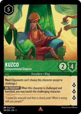 1x Kuzco - Tempermental Emperor - 84/204 - Rare - Cold Foil NM-Mint Lorcana: Set