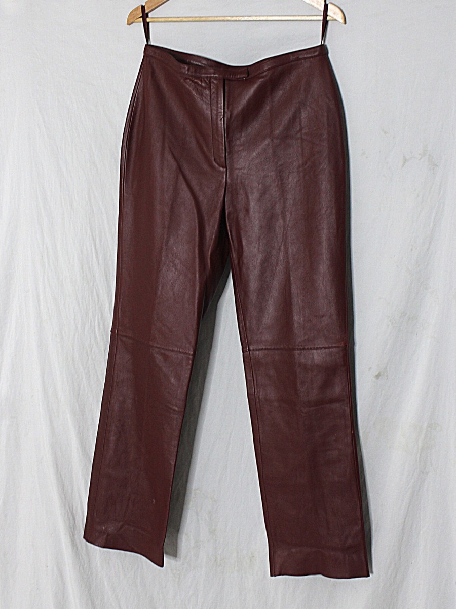 パンツ 1980-90s OLD LANVIN STUDIO Leather Pants Vintage 80's Black Leather Pants, High Waisted, Tapered Fit