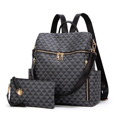 Quilted Trendy Leather Backpack Purse for Women and Ladies Shoulder Travel? Women main image 4