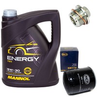 MotoröL Set 5W-30 5 Liter + ÖLfilter SM 174 + Schraube FüR Audi 80 A4 A6 A8 2.8