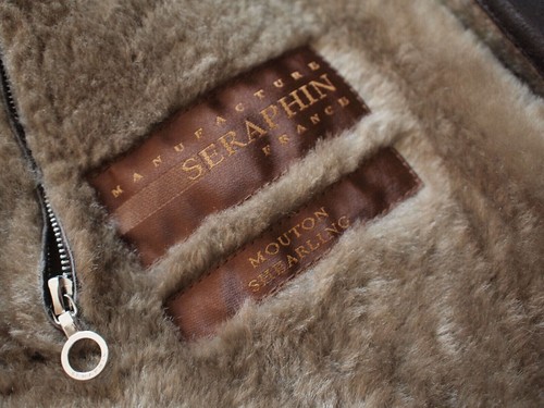 SERAPHIN - Makers of HERMES -Shearling Coat-Brown Leather- Made In France - 50 - Picture 14 of 22