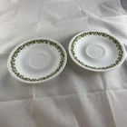 2 Corelle Saucers Crazy Daisy Spring Blossom Green Pyrex Vtg Pair Replacement