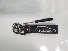 For EG Civic Carbon Fiber Car Keychain Auto Accessories Key Ring NEW