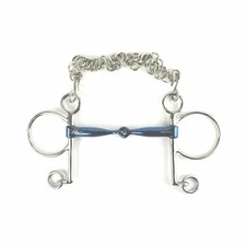 AK Pelham Horse Riding Bit with Single Joint and Curb Chain