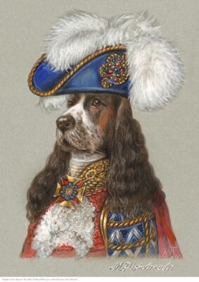 English Cocker Spaniel The Duke A3 Kunstdruck Poster Hund v. Maria Pishvanova