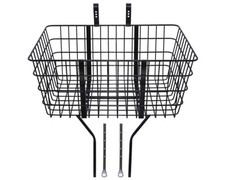 AltaLine Steel Wire Bicycle Basket W/Adjustable Braces Fit 20" to 29" Bike BLACK