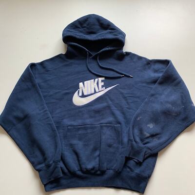 Vintage 1990s Nike Embroidered Swoosh Graphic Pullover Hoodie XL