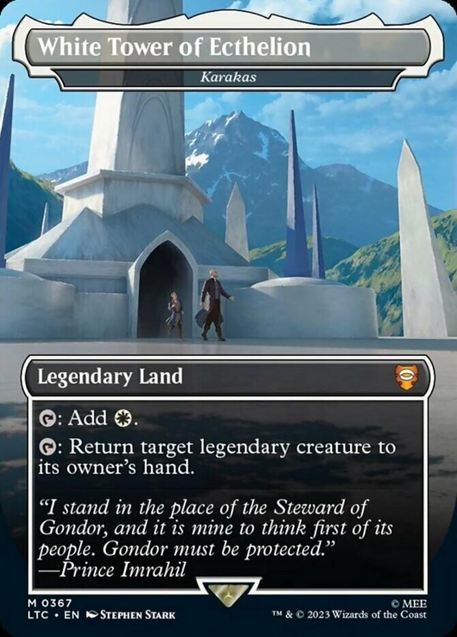 1x White Tower of Ecthelion (Karakas) (367) ~~ Borderless - Foil NM-Mint, Englis