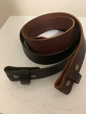 SET OF 1.5 Inch BLACK AND BROWN  BUFFALO LEATHER BELTS Interchangeable Buckles