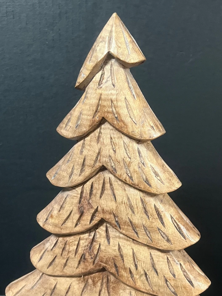 CARVED WOOD PAPER MACHE MOLD/SCULPTURE OF CHRISTMAS TREE #C173 - Image 4 of 4