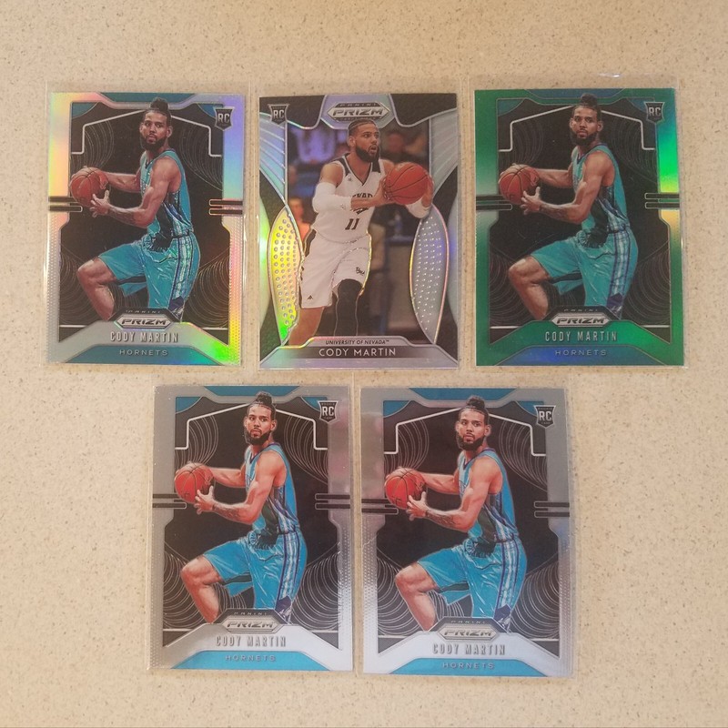 Cody Martin Rookie RC Lot x5 2019 Prizm Base #278 Silver, Green, Base x2, DP #36