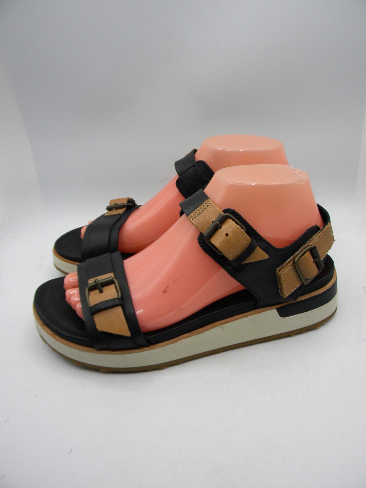 Sandali sportivi Merrell in pelle nera e marrone taglia 8