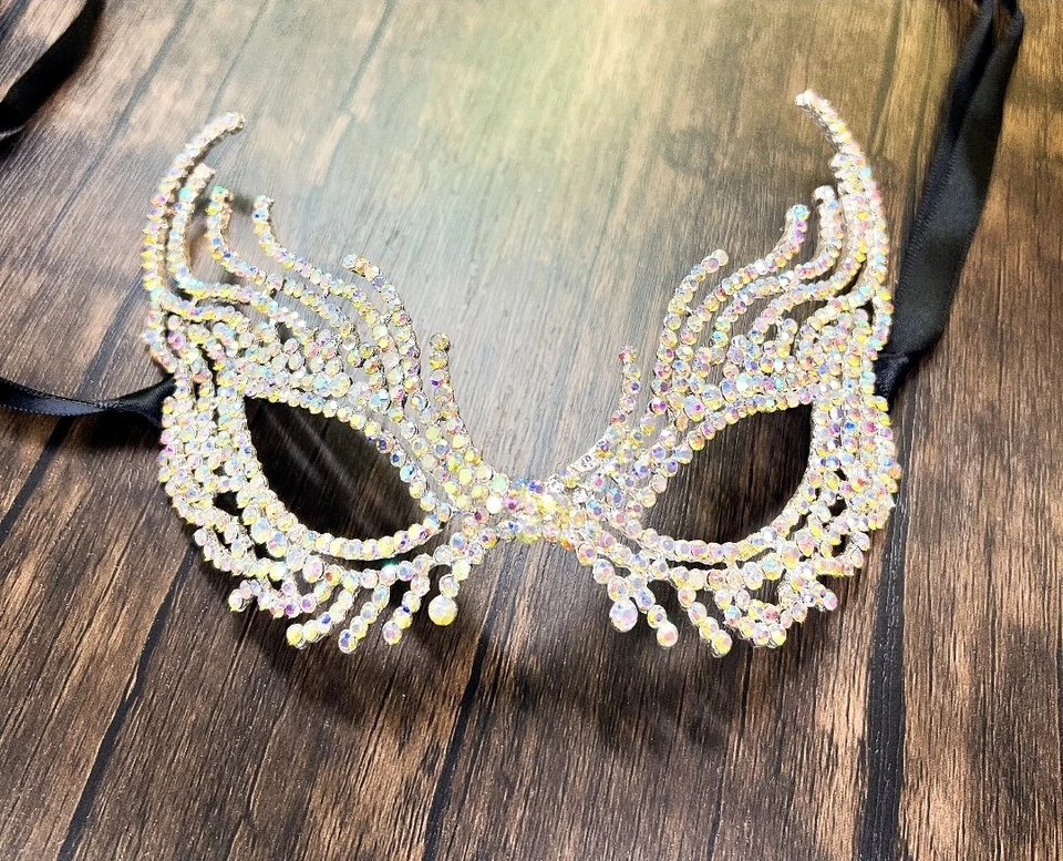 Princess Rhinestone Venetian Mardi Gras Party Evening Prom Masquerade Mask Gift - Image 3 of 3
