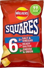 Walkers Squares Variety Multipack Snacks Crisps 6x22g