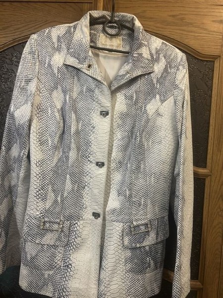 Women Leather Jacket White 42