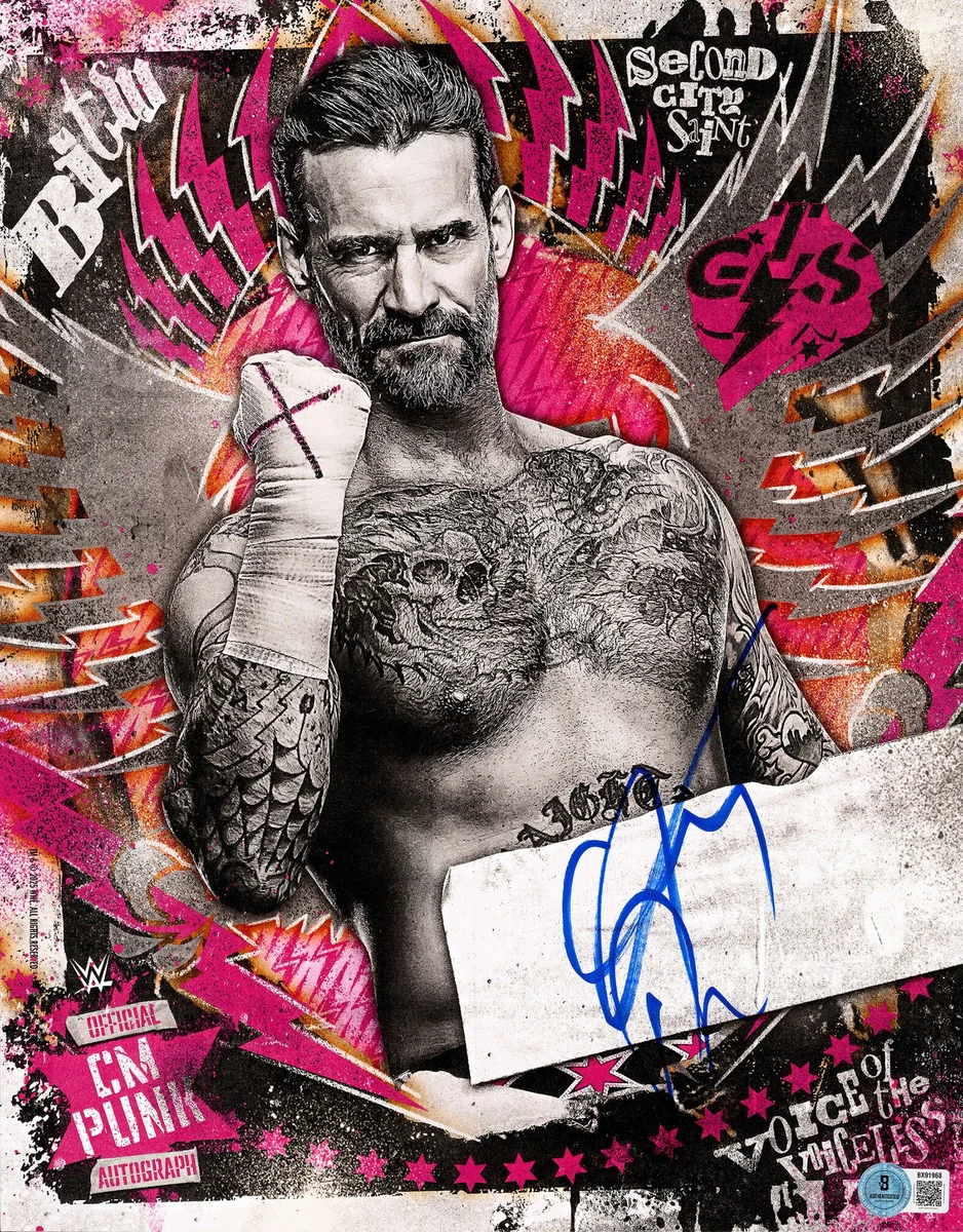 CM Punk WWE Wrestling Original Autographed Photos for sale | eBay