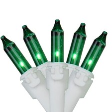 Northlight Set of 35 Green Mini Christmas Lights 2.5" Spacing - White Wire