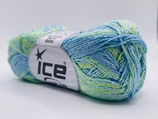 Summer Rose Glitz Blue Green Silver 81254 Ice Yarns Metallic Fine 50gr 131yds