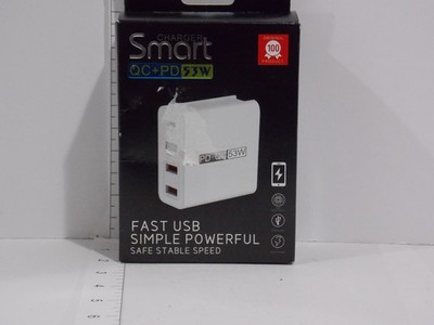 Smart Charger QC+PD 53W Dual USB Fast Charging Adapter Wall Plug Used