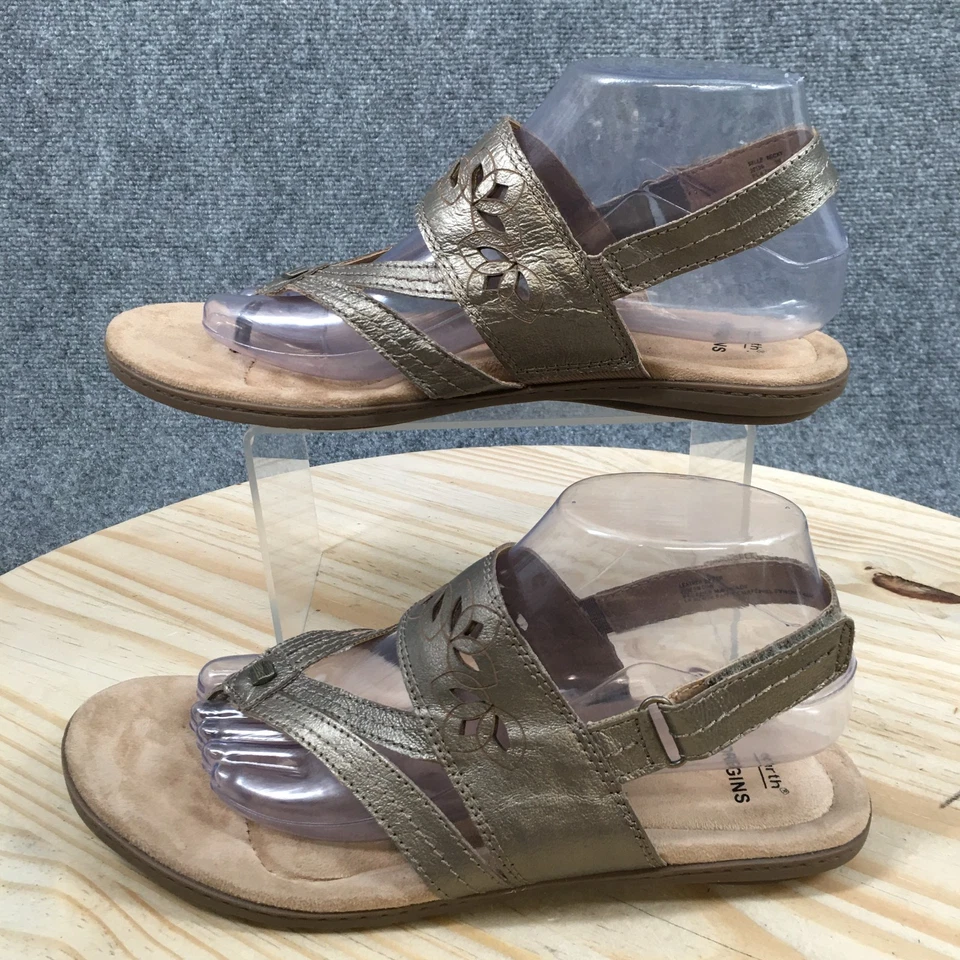 Sandalias Earth Origins para mujer 9 M Belle Becky con cordones cuero bronce cómodas Foto 2 de 4