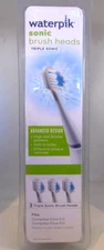 Waterpik Triple Sonic Tooth Brush Heads Replacement, Complete Care STRB-3WW 3-ct