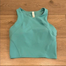 LULULEMON Tidal Teal Wunder Train Racerback Tank Top Shelf Bra Active Gym Size 6