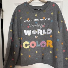 Disney 100 Women's Crew Neck Fleece Pullover Sweatshirt Polka Dot Graphic 3x