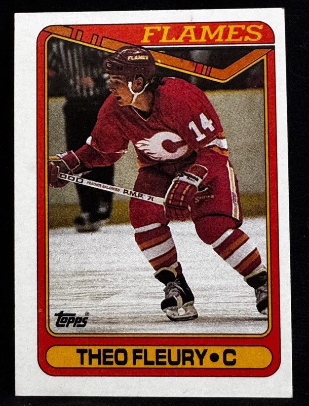 Topps 1990-91 Base Set #386 Theo Fleury Calgary Flames NHL Hockey Card