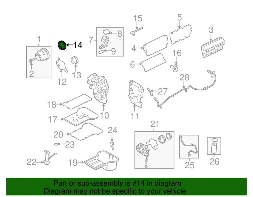 Original Ford 2003-2010 - Sello principal trasero 3C3Z-6701-B Foto 4 de 4