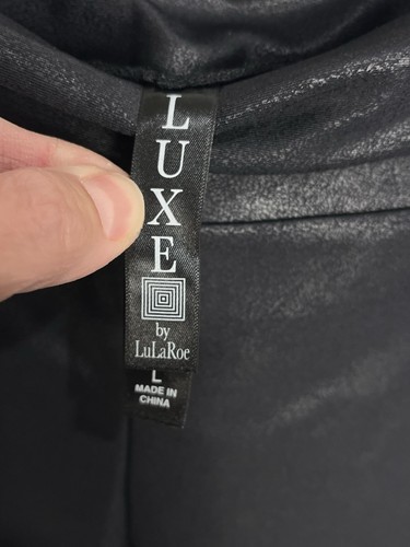 Legging simili cuir LulaRoe LUXE taille haute moto noir élégant taille L sexy - Photo 3 sur 8