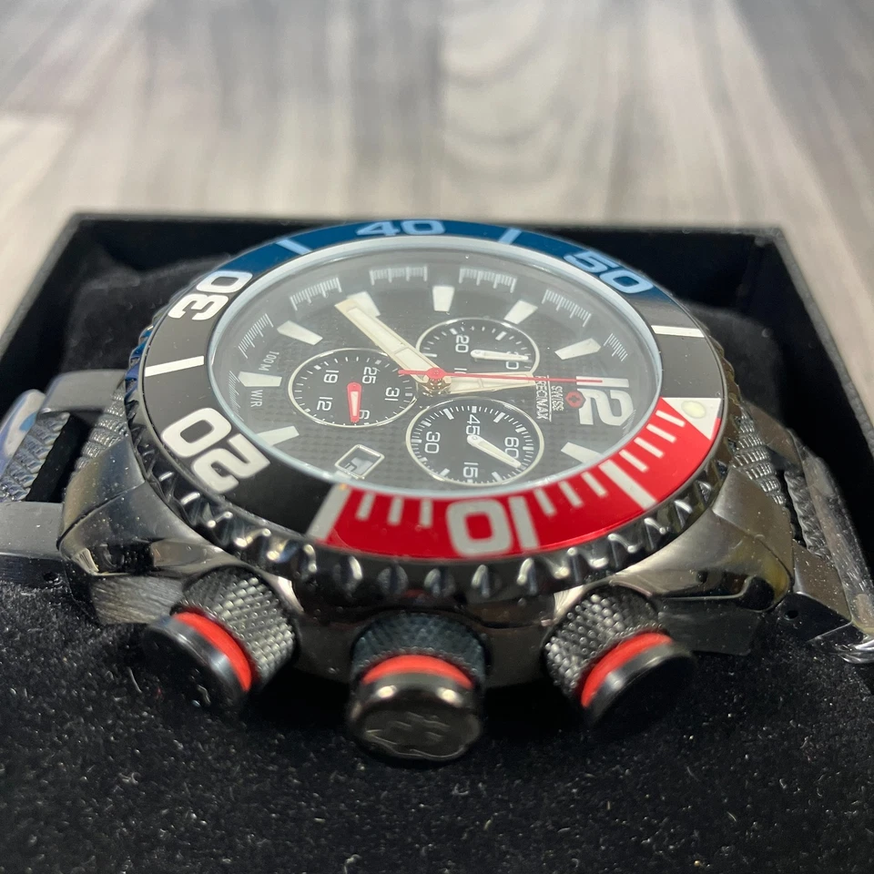 Reloj Swiss Precimax SP12164 para hombre acero inoxidable esfera negra caja de 47 mm y papeles Foto 2 de 4