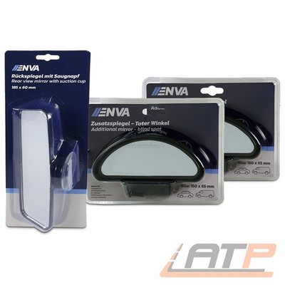 ENVA 2x ZUSATZSPIEGEL TOTER WINKEL BLINDSPIEGEL+ RÜCKSPIEGEL MIT SAUGNAPF ZUSATZ