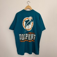 Vintage 90s Miami Dolphins NFL Football Tee Shirt Salem Sportswear Single Stitch